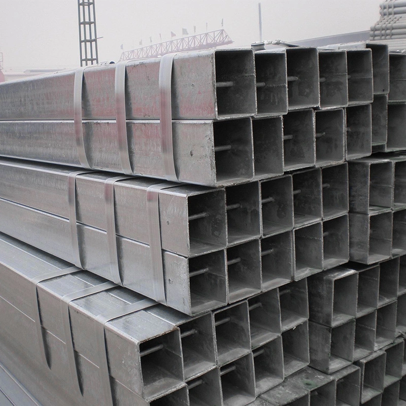 ASTM A53 Z80 Galvanized Steel Hollow Section 8 Inch Schedule 40 Galvanized Steel Square Tube Rectangular Steel Pipe Price for Greenhouse Frame