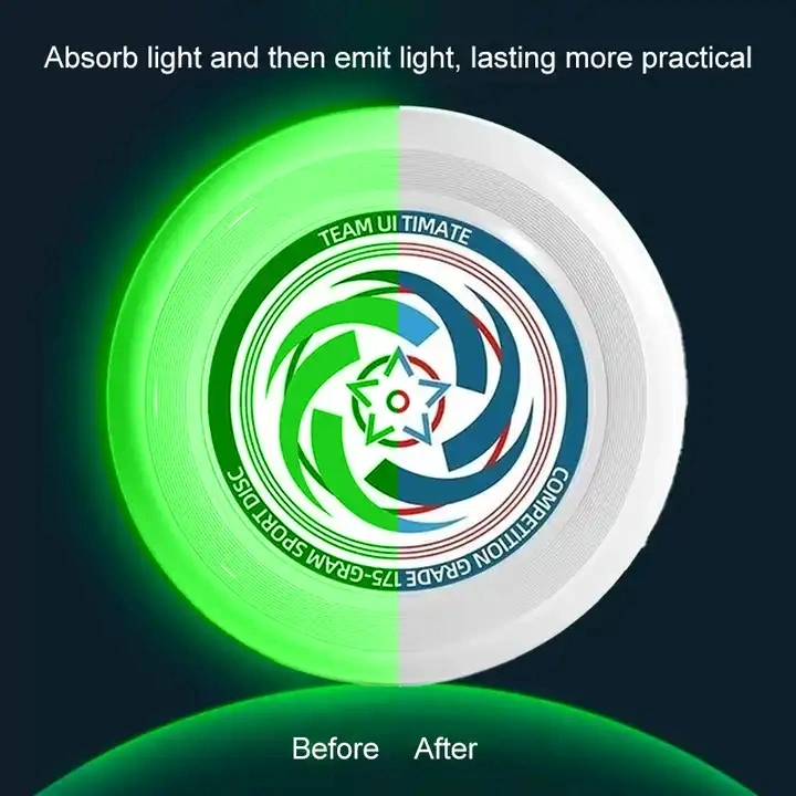 Customized Logo Ultimate Frisbee Luminous Light Up Series Glow in Das Dark Frisbee Tournament Team Outdoor Sports Frisbee