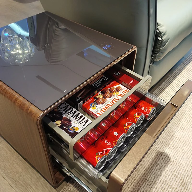2023 Nouvelle conception Smart Table à café Salle de séjour Meubles de chambre à coucher avec un frigo