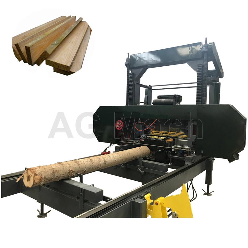 Mobile Automatic Band Saw Machine Timber Log Cutting Machine, Hydrculic Bandsaw Horizontal Portable Band Sawmill