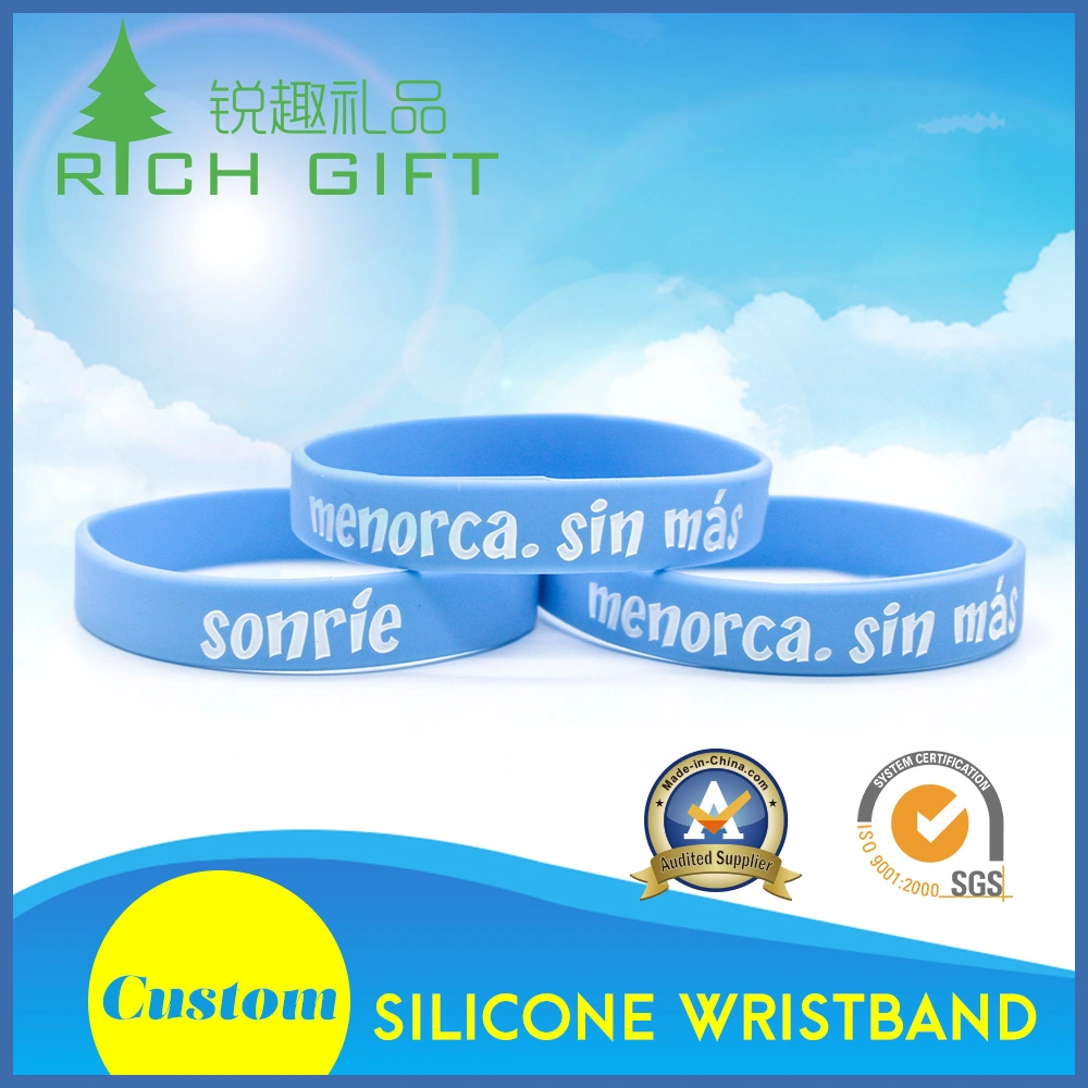 Custom Silicone Wristband Keychains with Embossed Logo for Promotion Gifts