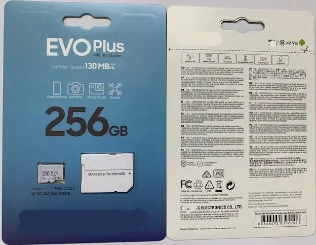 L'original pour Samsung Evo plus carte mémoire 256 Go de mémoire Flash de 512 Go Micro TF carte SD 64 Go de 128 Go U3 4K de mémoire Les cartes SD pour le téléphone