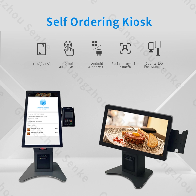 Titular de la máquina de POS pantalla táctil capacitiva de orden de los alimentos escritorio quiosco digital de pago auto ordenando el Terminal