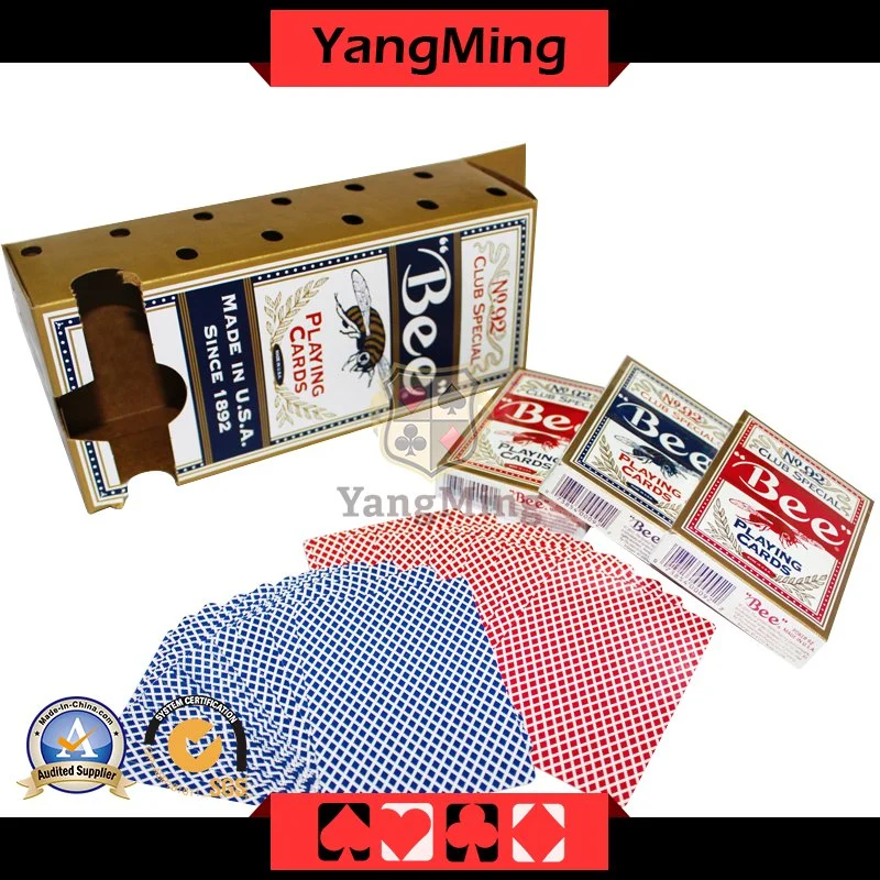 Gambling Poker Playing Card of Red and Blue Color Can Be Custom Logo for Casino Table (YM-PC01)