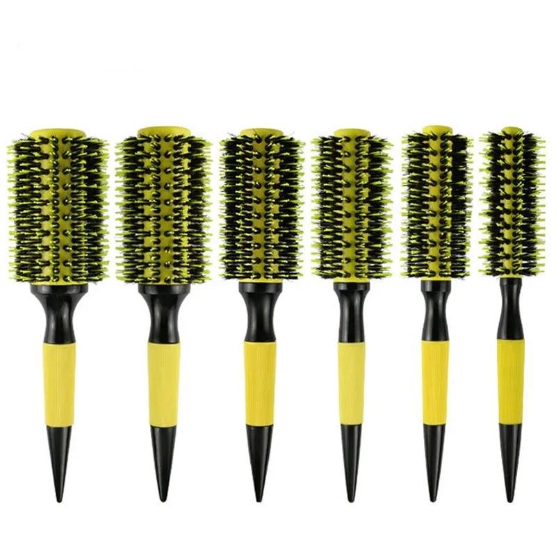 Yaeshii Super Brazil Hair Brush Customized High Quality Round Nylon Boar Bristle Ceramic Ionic Hair Brush