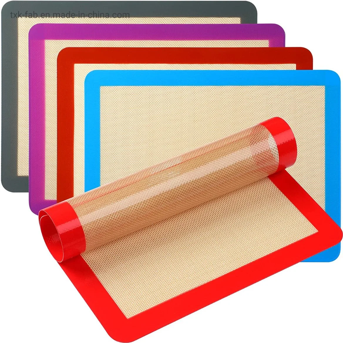 Heat Resistant Non-Stick Custom Silicone Fiberglass Baking Mat Set for Kitchen