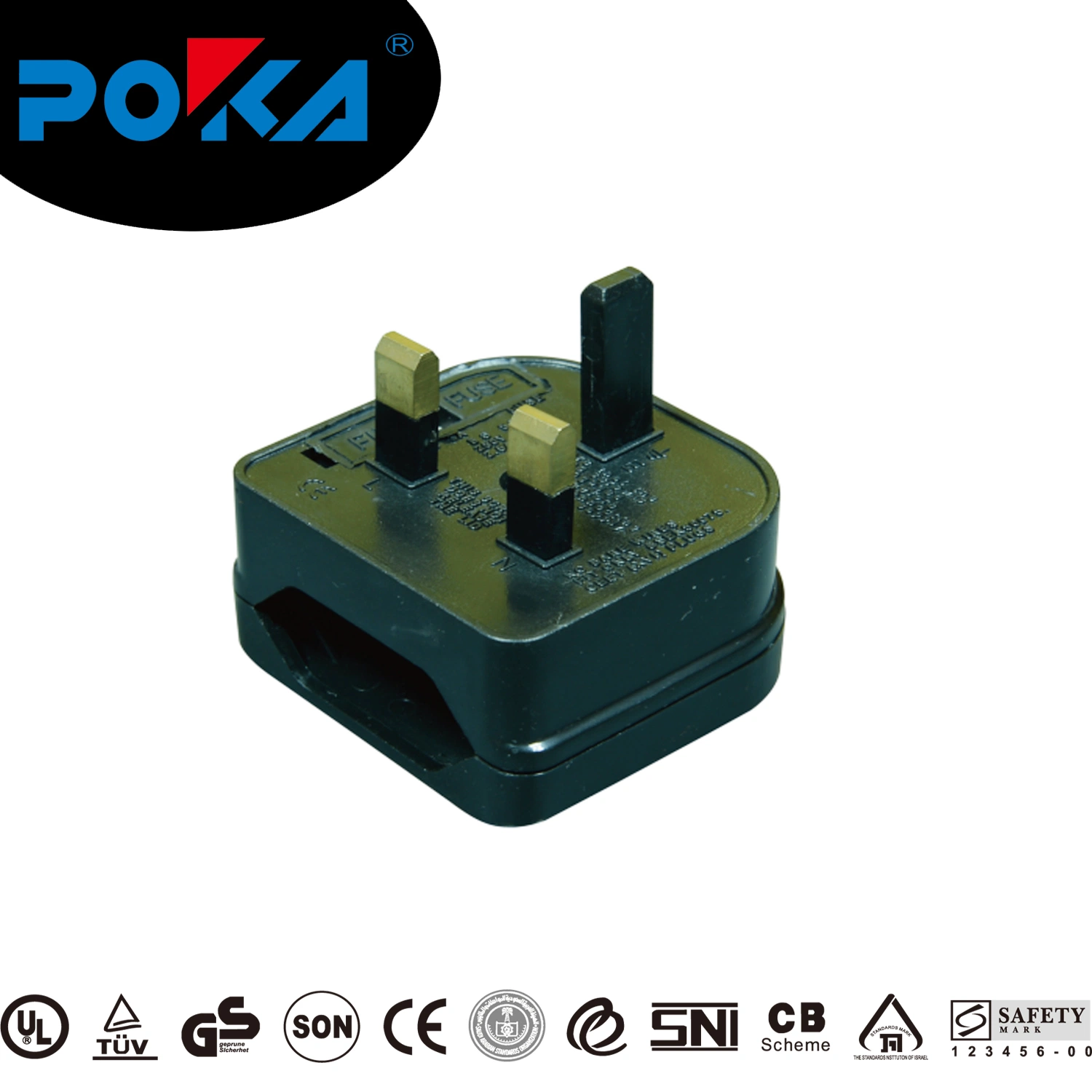 UK 3 Pin to EU 2 Round Pin Power Adapter