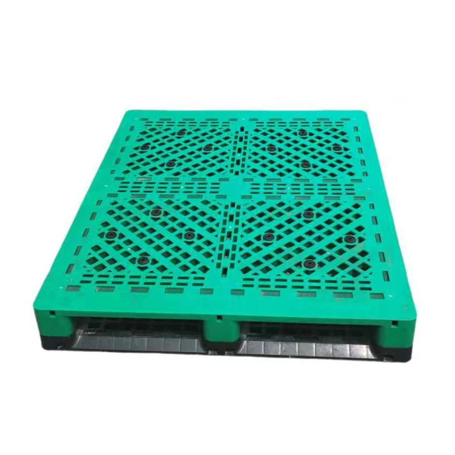 Rack de depósito reforçado com tubo de aço de plataforma Venilada combinada de 6 patins Palete de plástico