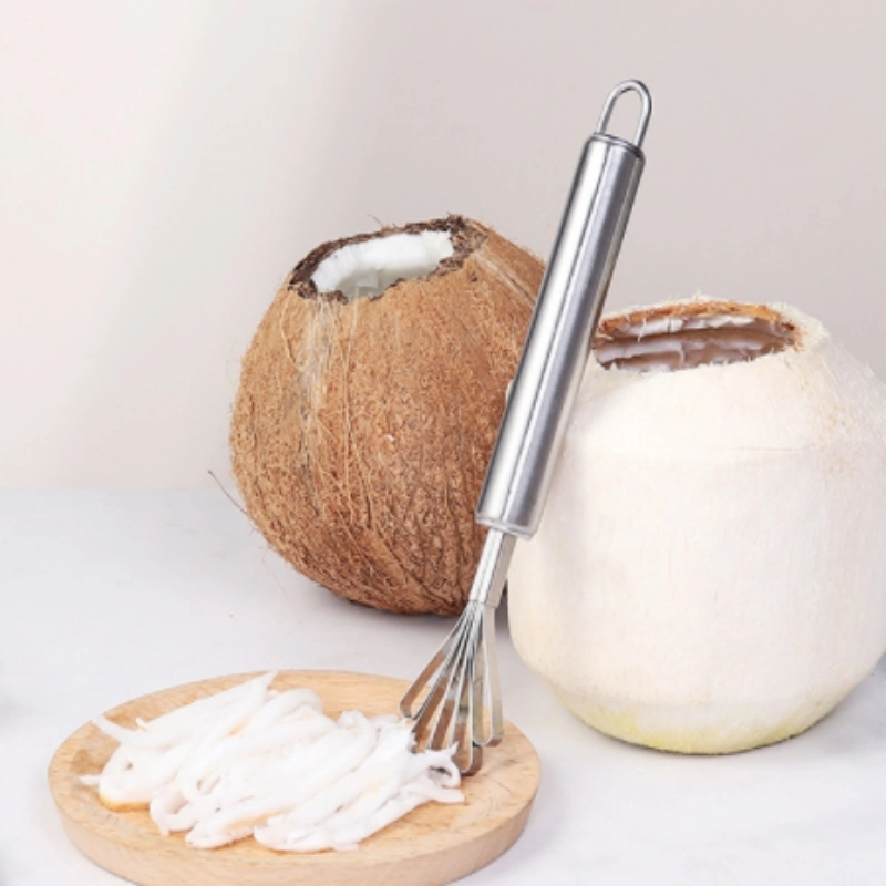 Herramientas de cocina Acero inoxidable Coconut triturado de carne de coco Picker