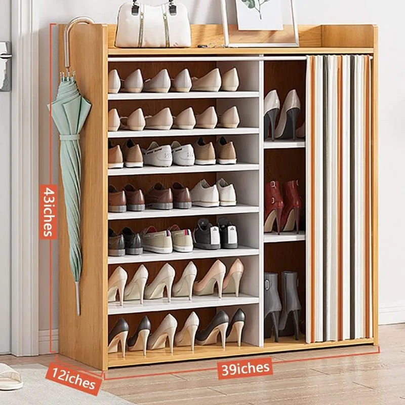 Nordic Simple Entry Economical Large Capacity Wood Shoe Cabinet