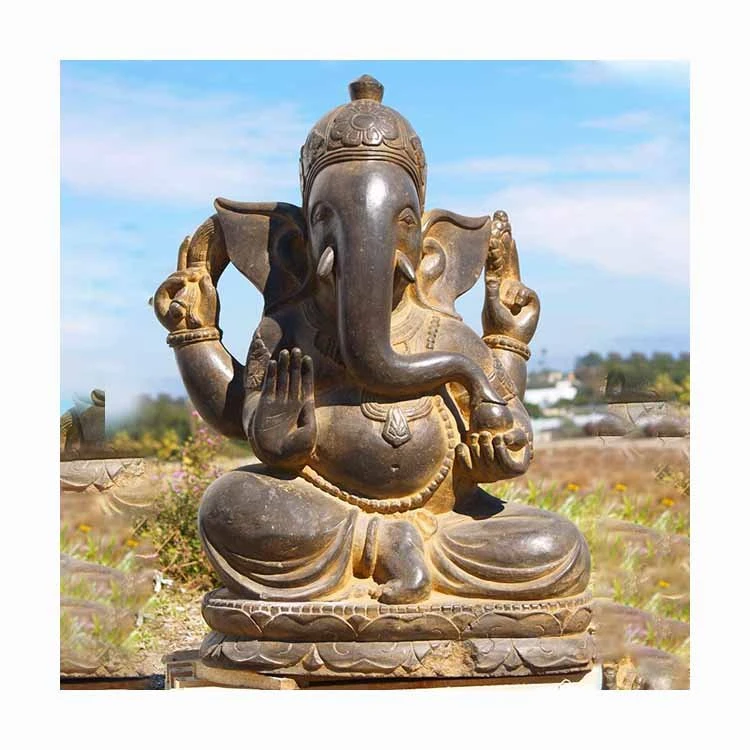 Индийские религии Гарден известный индуистский Бог Черный камень мрамор Ганеш Скульптура статуй
