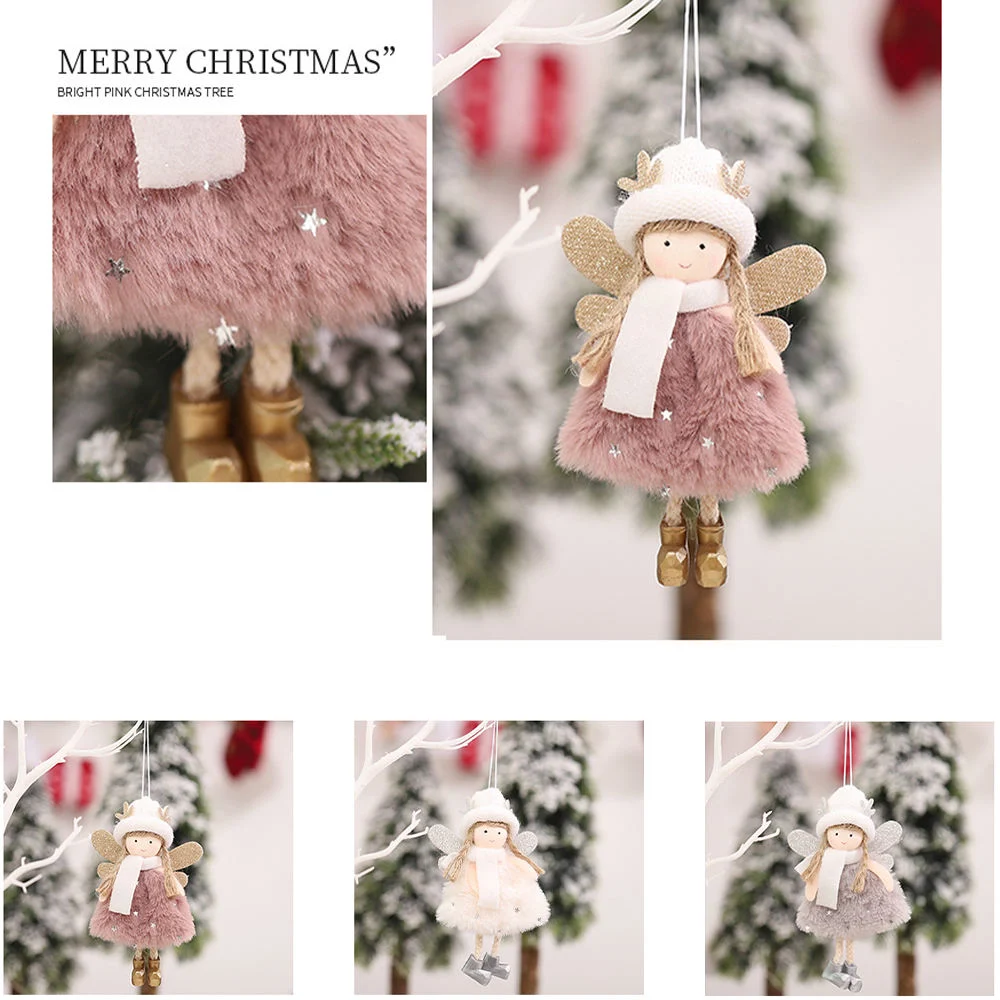 Plush Fabric Christmas Angel Xmas Tree Hanging Pretty Girl Dolls Cute Toys