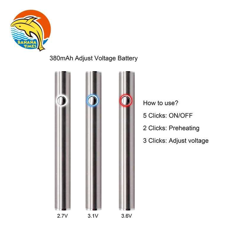 Wholesale/Supplier Price Custom Slim Preheat 510 Vape Battery USB-C Adjust Voltage Recharge 510 Thread Vape Pen Batteries for Hash Live Rosin Thick Oil