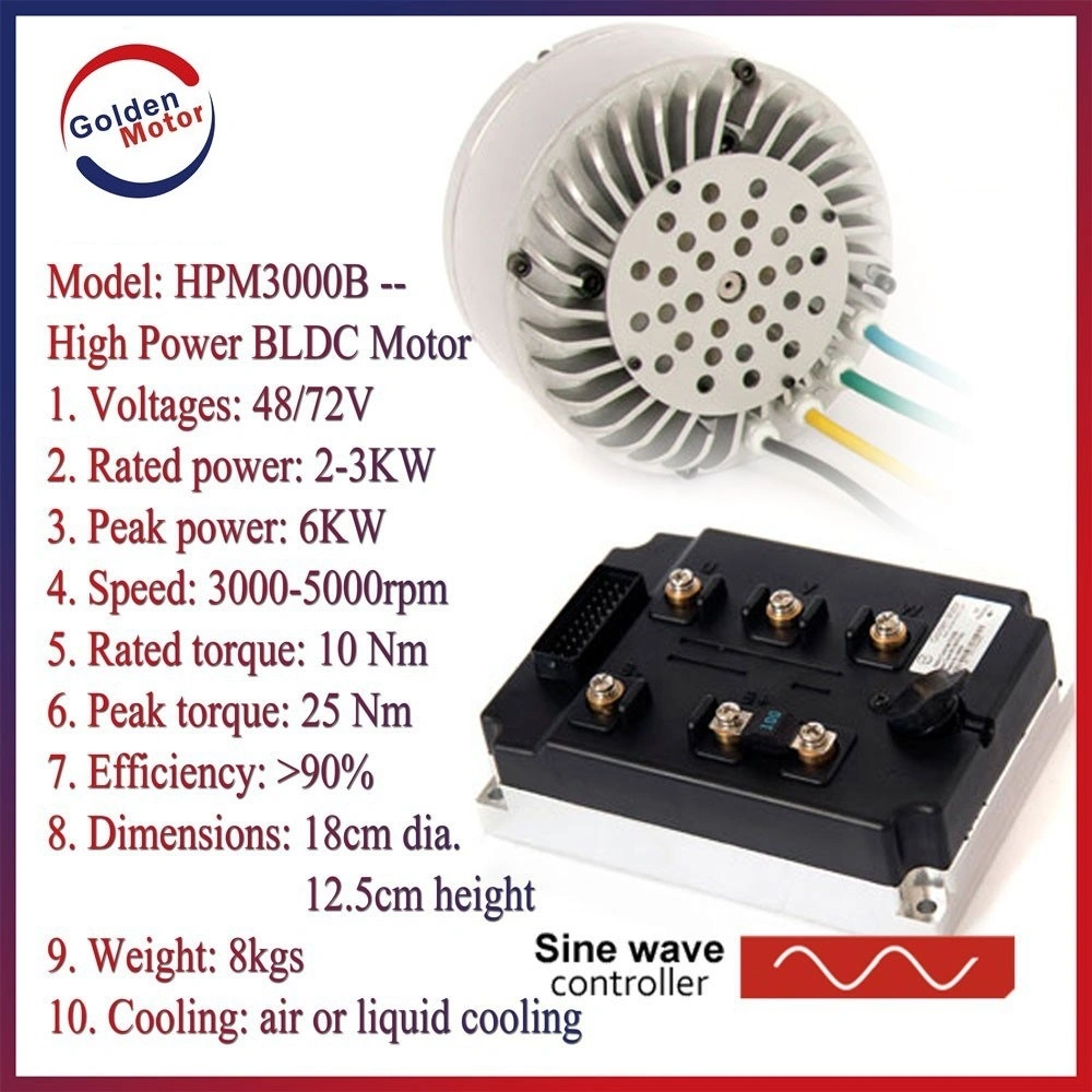 VEC200 Controlador sin escobillas de 3kw de potencia del motor de motocicleta eléctrica CC kit de conversión de la motocicleta