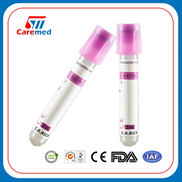 Medical Disposable EDTA K3 Blood Collection Tube