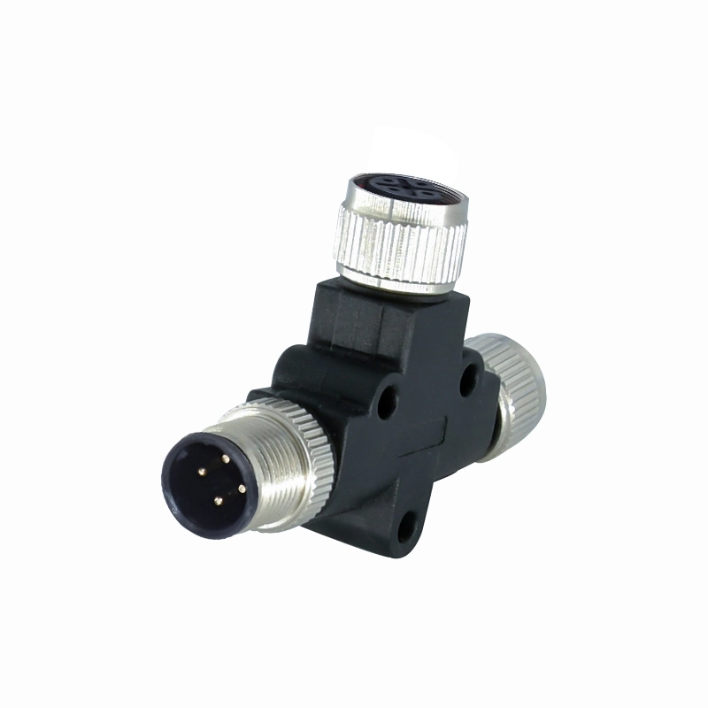 M12 Plastic 1 Male to 2 Female 5pin T Terminal Connector