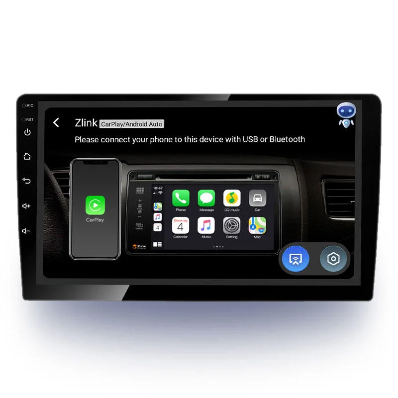 Radio FM para coche con Bluetooth ® de 9 pulgadas y pantalla táctil Subwoofer GPS Navegación coche Audio WiFi espejo enlace DVR USB Cámara