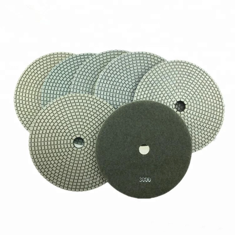 10 Inch D250mm 7 Steps Super Brightness Polishing Pad for Granite Marble Stone Flexible Wet Polishing Pad for Angle Grinder