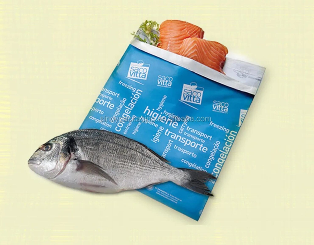 Plastic Printing Seafood Packaging Bag and Vacuum Seal Food Bags for Fish Packing