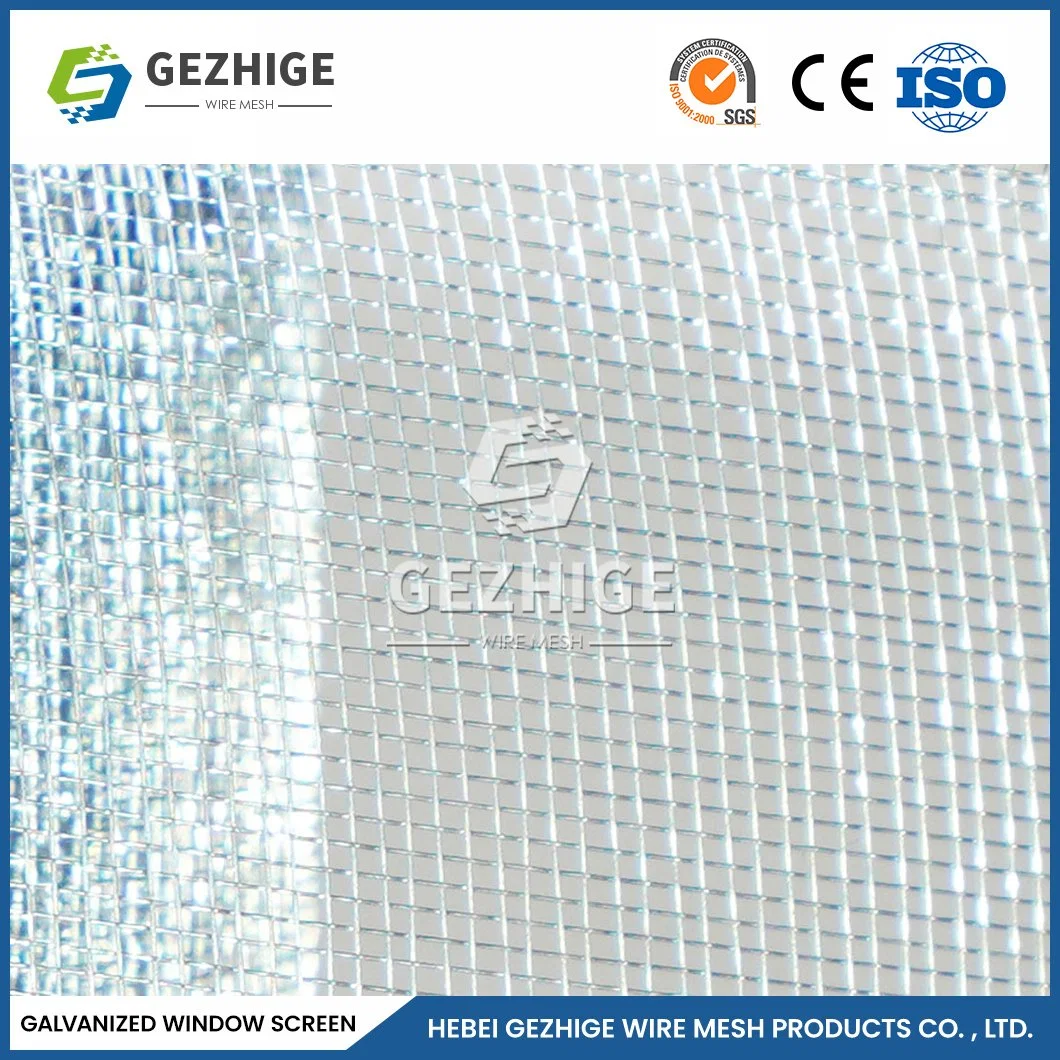 Gezhige Steel Window Screen Wholesalers Zinc-Plated Steel Wire Mesh Privacy Windows Screen China Good Ventilation Hot-Dipped Galvanized Window Screen