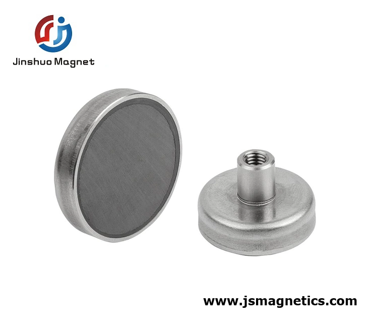 Small Internal Thread Ferrite Pot Magnet with Strong Pull Force Holding Magnet