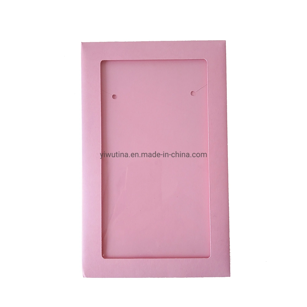 Jewelry Necklace Earring Pink Paper Fold Box with Transparent Window