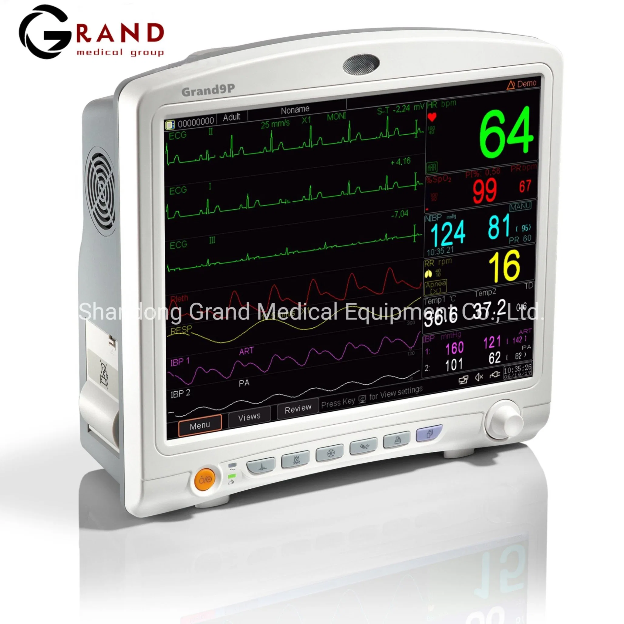 15 Inch TFT Display LED Backlight Portable Hospital High Resolution Medical Sergical Vital Signs Multi Parameter Vital Signs Patient Monitor Modular Monitor