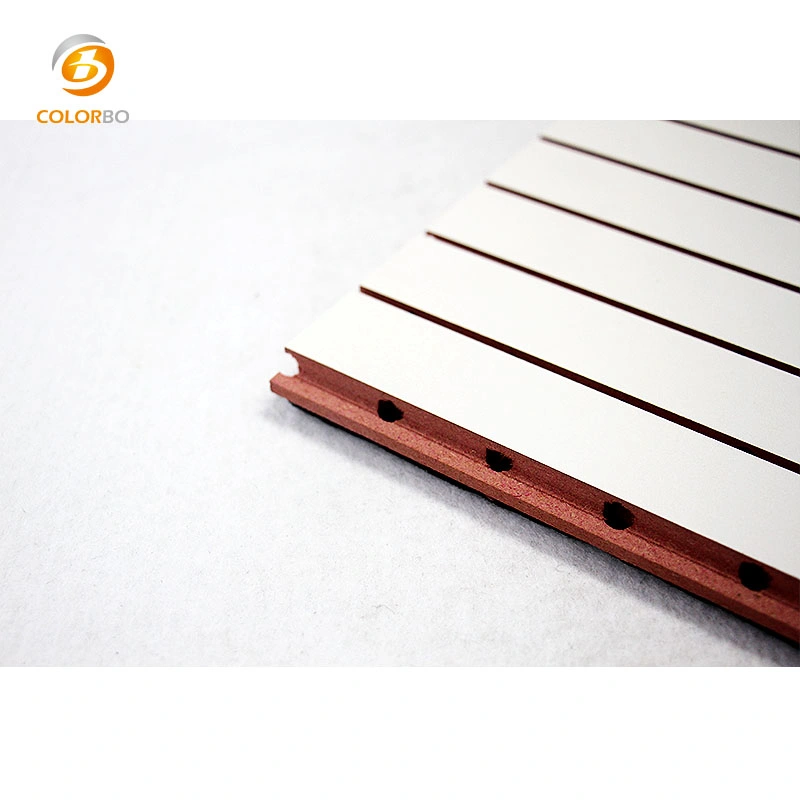 White Melamine Surface Sound Absorption Wood Timber Acoustic Panel