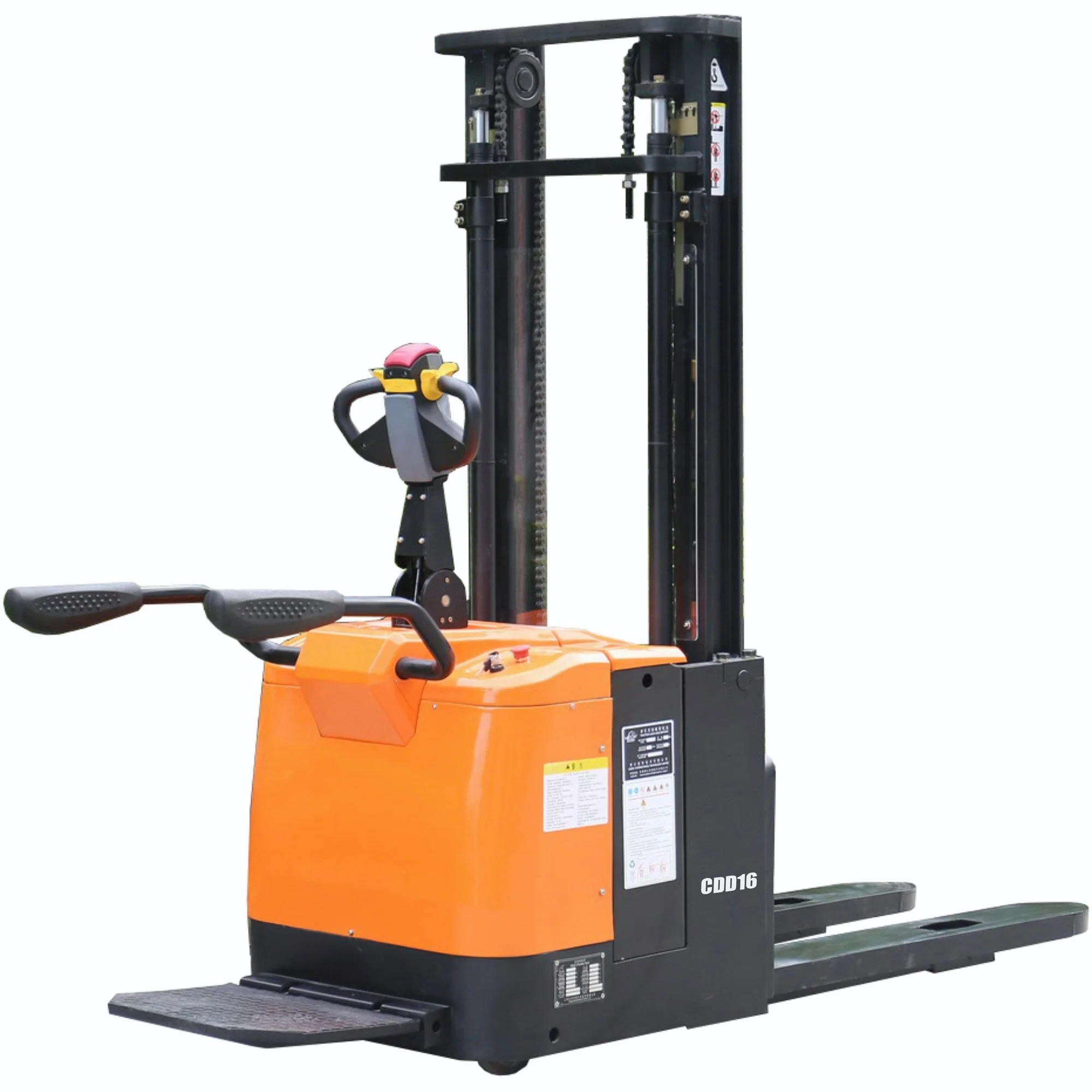 China Manufacturer 1.6 T 1.6t Small Electric Powered Pallet Stacker Full Electric Stacker Battery Operated with EPS