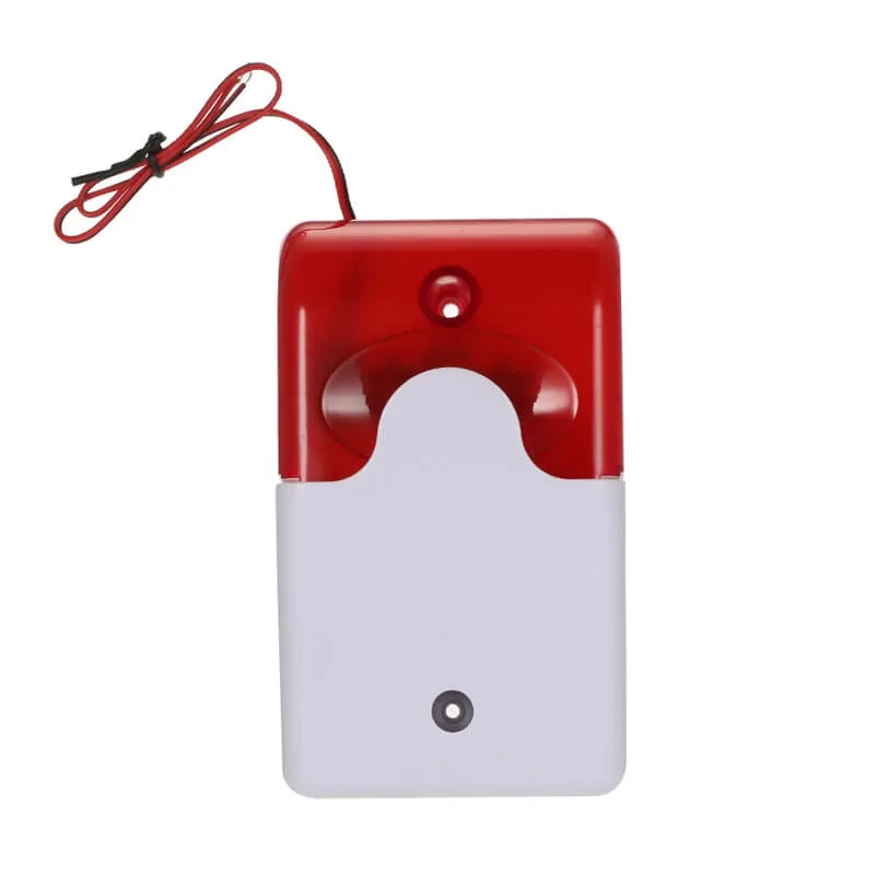 Con cable Mini Strobe luz roja duradera de la sirena de alarma de sonido de 12V el sistema de alarma de seguridad del hogar