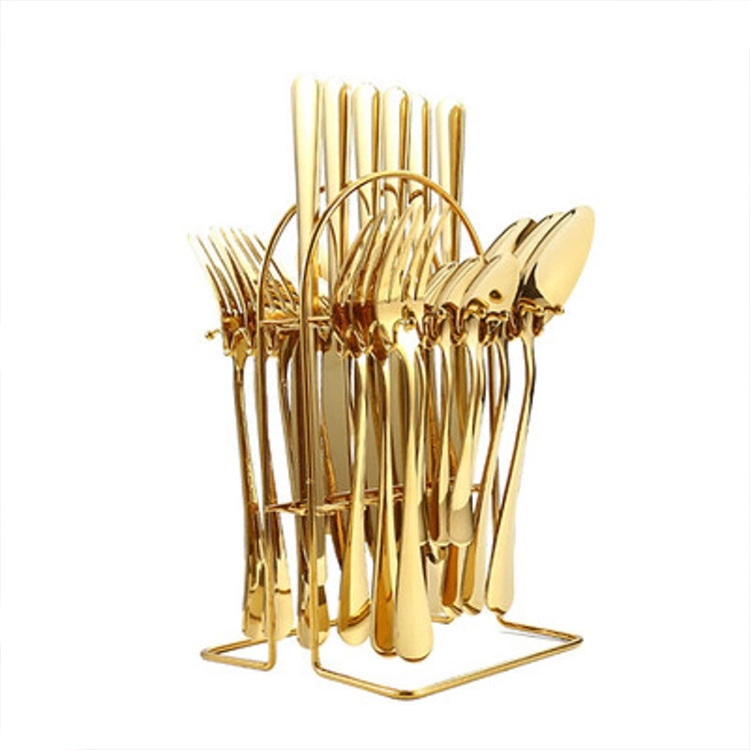 Wholesale/Supplier 24 Piece Cutlery Set Stainless Steel Flatware Gold Forks Knives Spoon Set