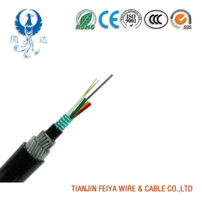 GYTS33-24b1 24 Core modo único, fio de aço blindado, cabo de fibra ótica direta com burried