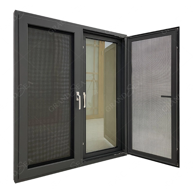 High quality/High cost performance  Aluminium Frame Large American Double Tempered Glazed CE Certificates Casement Window