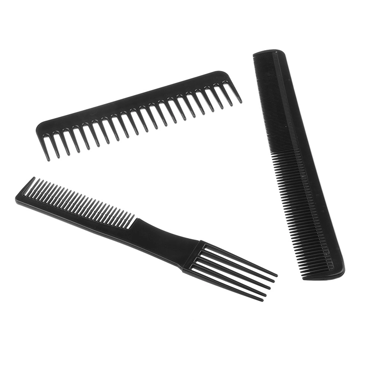 Black Straight Hair Comb Home &amp; Salon Peluquería de peluquería Juego de peine para peine de corte de pelo profesional Barber