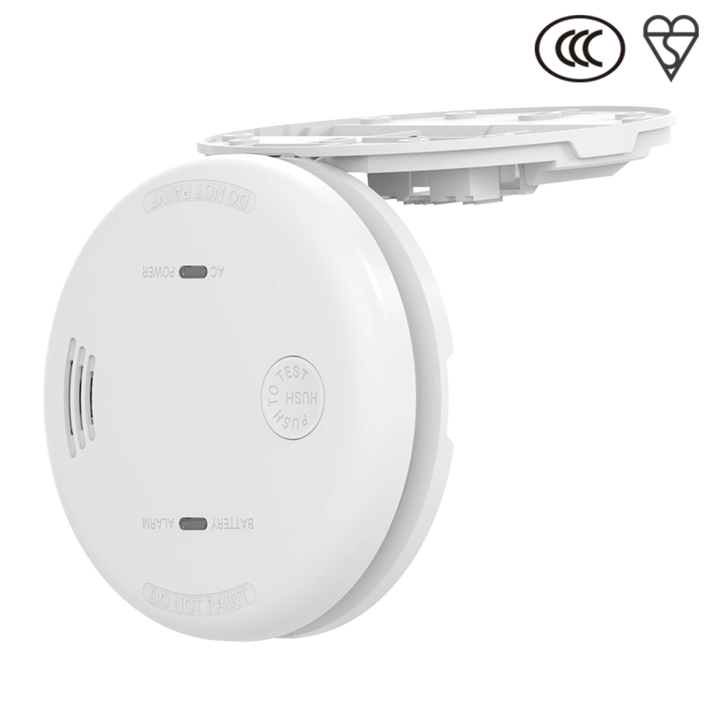 Alarma de humo de alimentación principal con módulo RF 433MHz DC 9V Batería de reserva