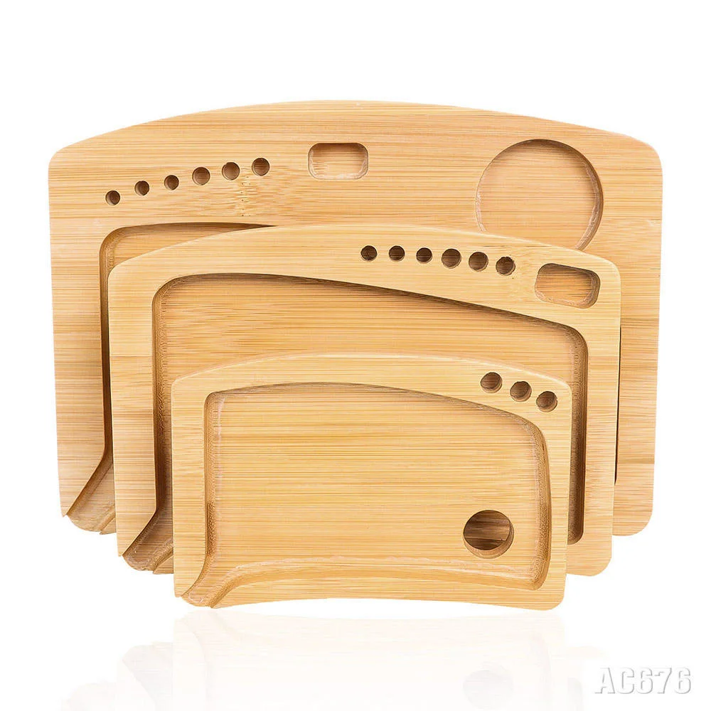 Fashion Design Bamboo Smoking Rolling Accessories Multifunctional Smoking Rolling Tray with 3 Sizes