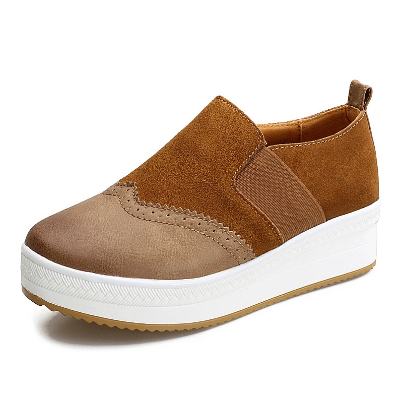 Superstarer Cheap Handmade Casual Leather Shoes Comfortable Thick Bottom Height Increasing Casual Shoes