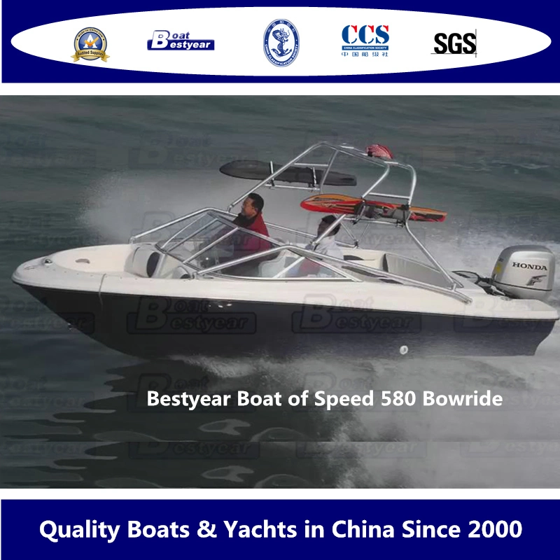 Bestyear Boat of Fiberglass Speed 580 Bowride Sport Boat Open Boat with Canopy