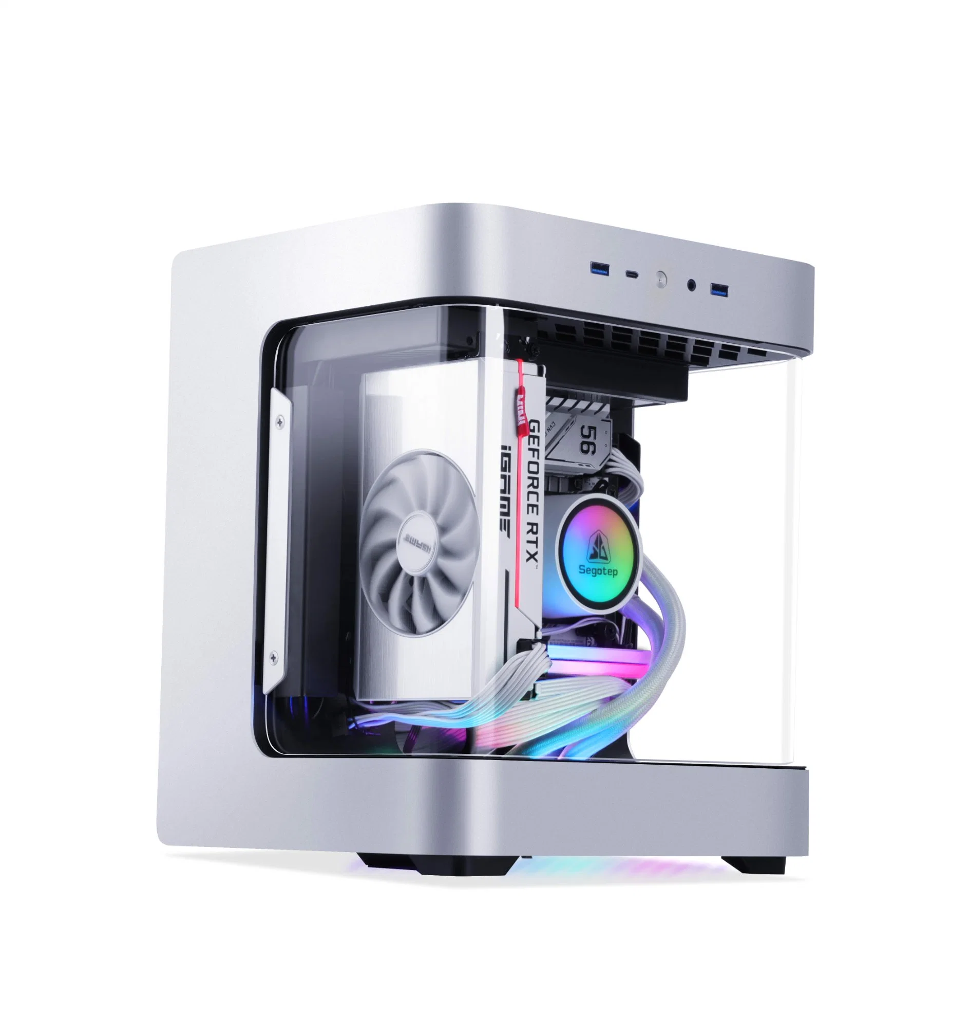 Segotep Aluminum Glass Itx Computer Case Chassis Support Power Supply Flagship Gaming Case