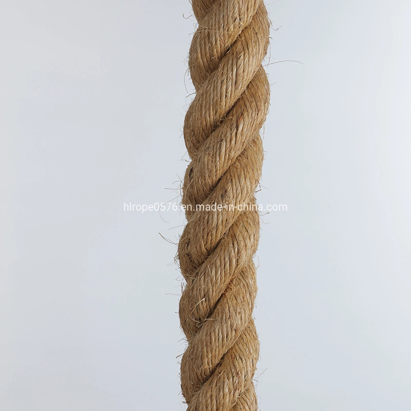 Factory Wholesale/Supplier Twist 3/4 Strand Natural Color Linen Sisal Jute Hemp Manila Twine Rope for Marine and Mooring