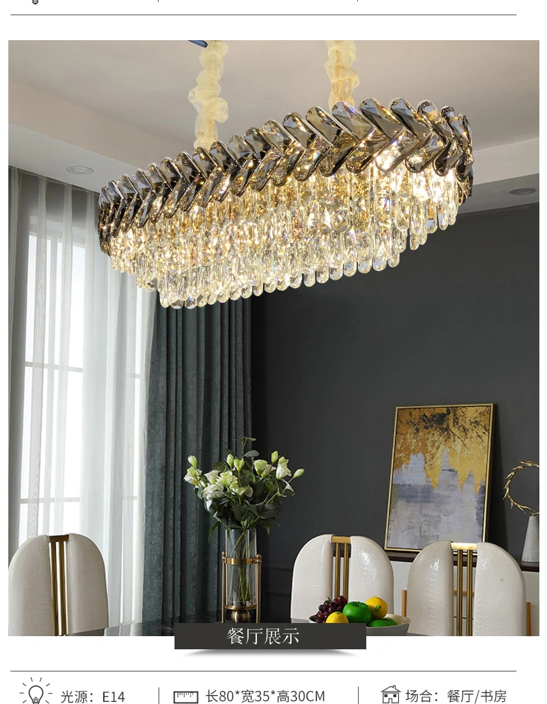 Lustre de cristal chinês suspenso K9 Luxury Crystal com LED