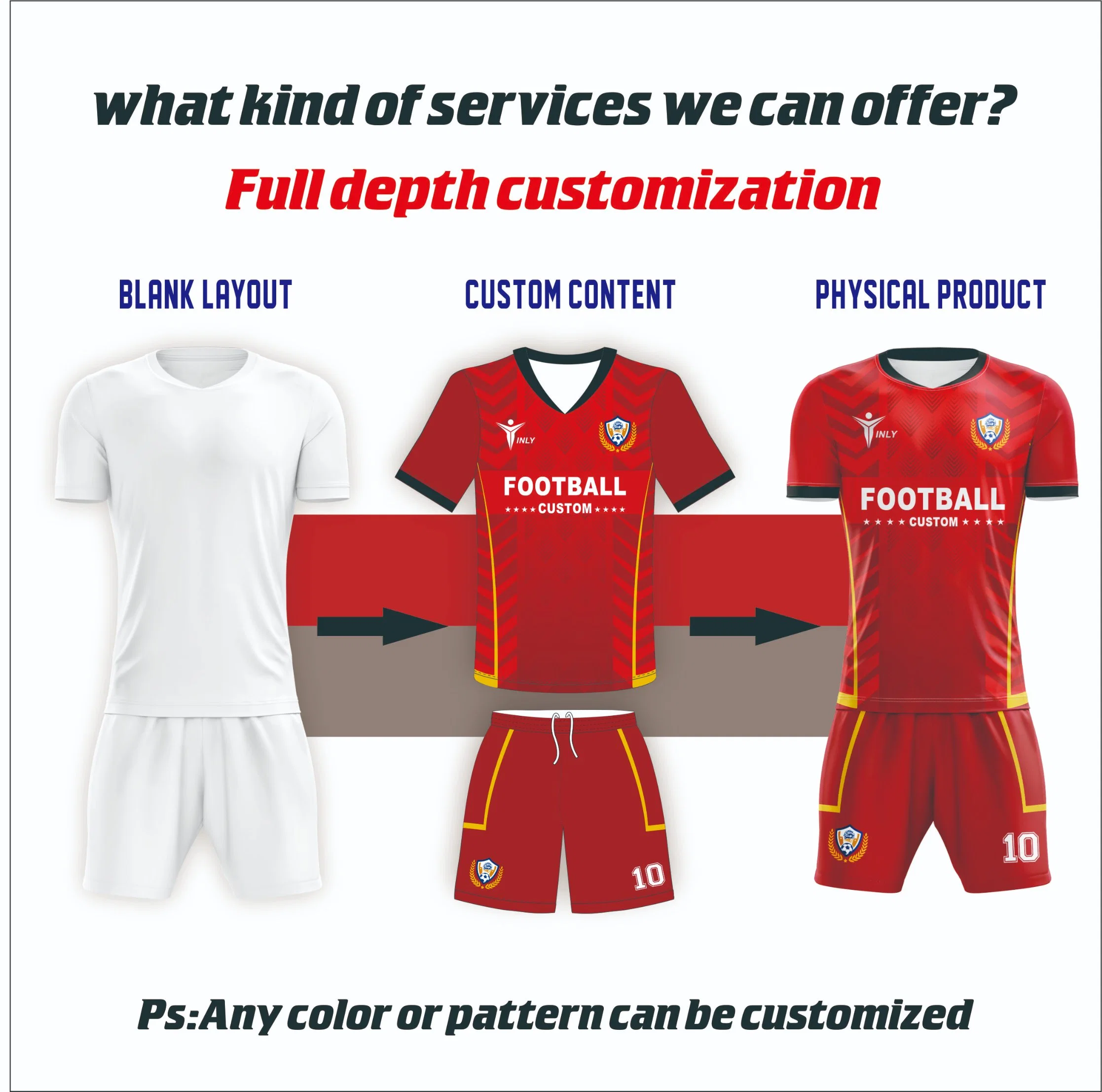 Wholesale/Supplier Custom Team Club Football Sports Wear Uniform Sublimation Soccer Jersey Shirt