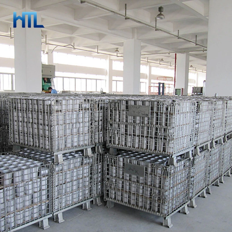 Industrial Storage Auto Parts Collapsible Welded Wire Mesh Container Bin