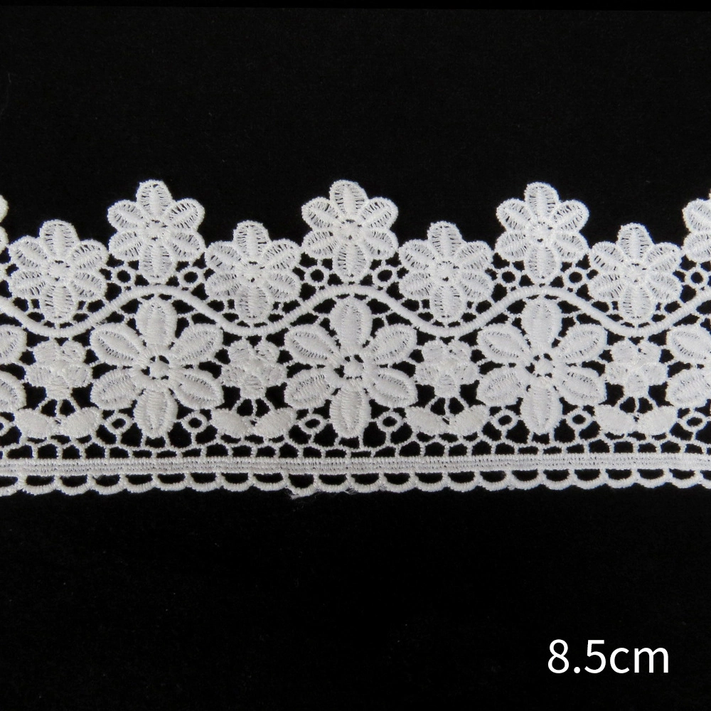 Fashion Water Soluble White Embroidered Lace Trimming Guipure Lace