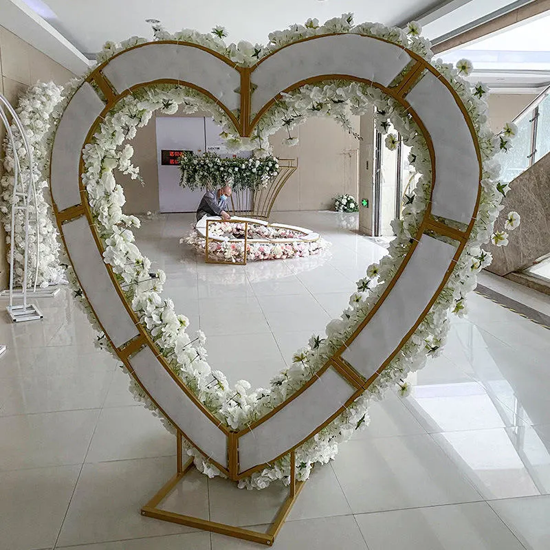 Wedding Supplies Party Event Stage Backdrop Decorations Metal Heart Shaped Arches