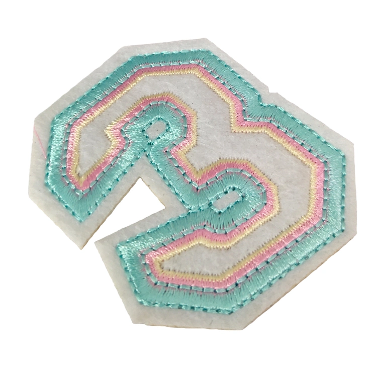 Factory Direct Embroidered Patches Gradient Color Sun Decoration Garment