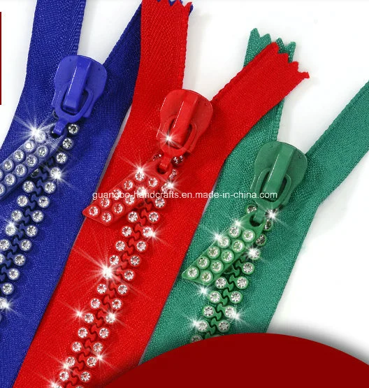 Top Quality Bling Waterproof Rhinestone Zipper