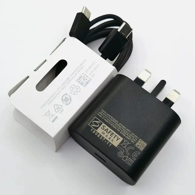 Téléphone portable de haute qualité d'origine chargeur rapide USB 25W-C pd Adaptateur pour nous de l'UE note10 Plug