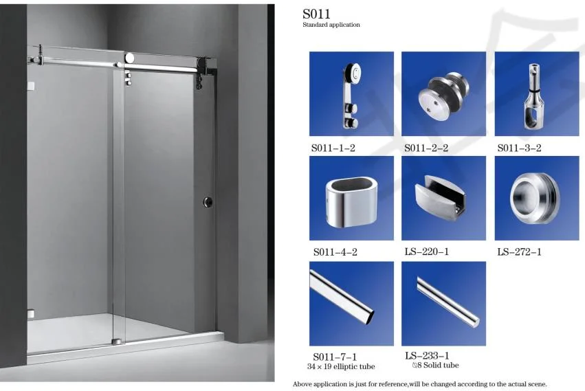 Сдвижной стеклянной душевой двери для аппаратной системы сарай душ полка с прочной трубы (S011)