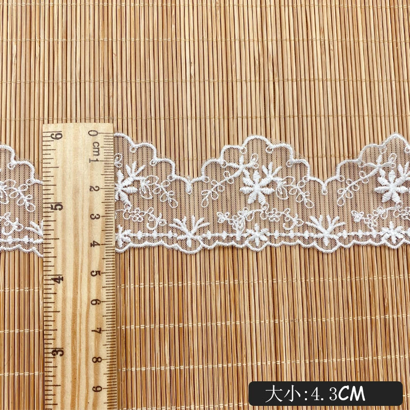 Lace Accessories Mesh Cloth Double Embroidery Flowers Wedding Pajamas